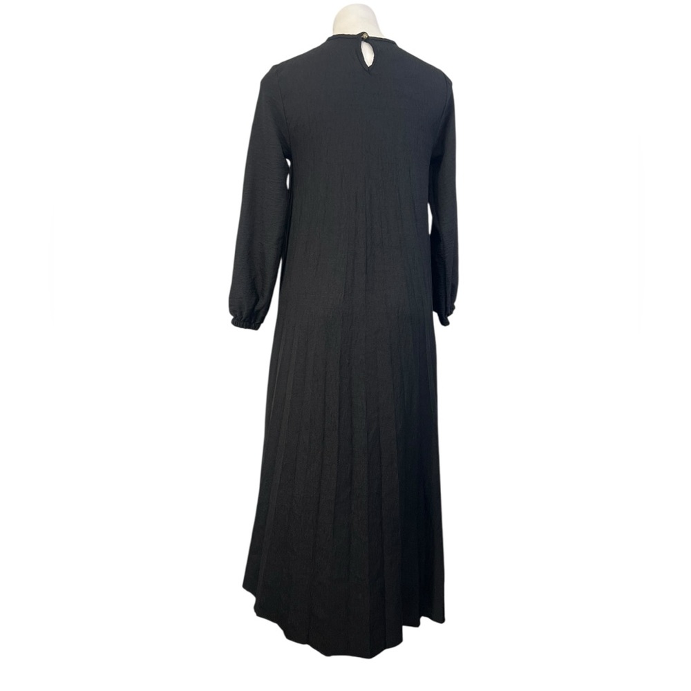 Tablo dress Small black‎ long sleeve accordion pleated maxi modest casual - Picture 4 of 6